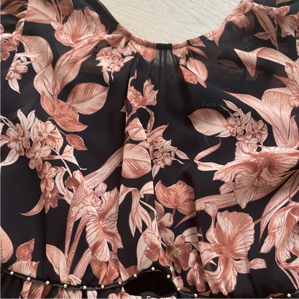 Ever New Lenora Black Mini Dress with Blush Floral Print - Picture 3 of 10